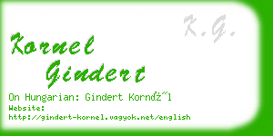 kornel gindert business card